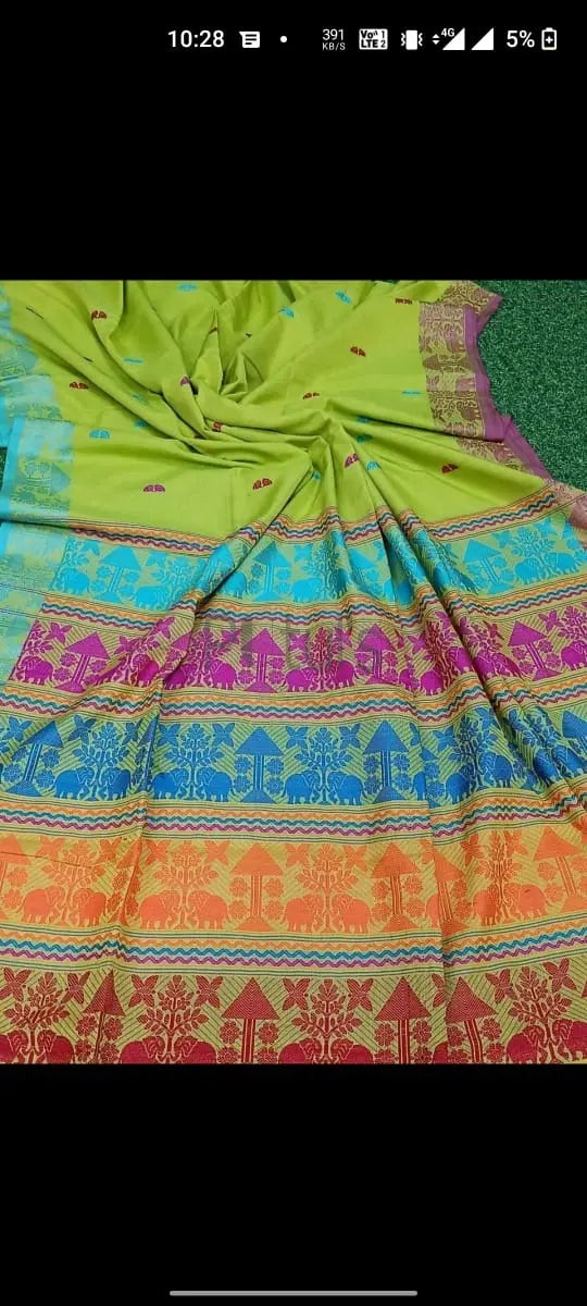 Cotton elephant saree Putul's Fashion