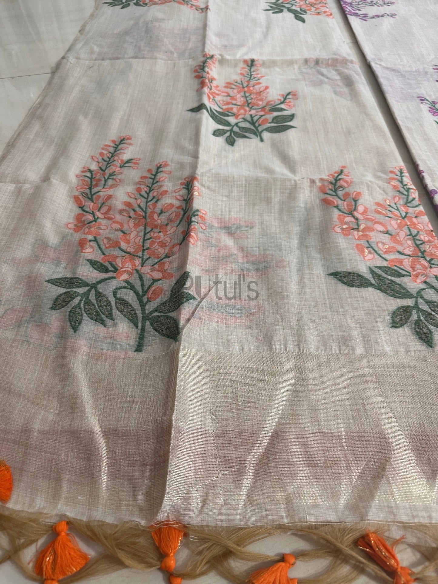 Muga silk of high quality purple Putul's Fashion