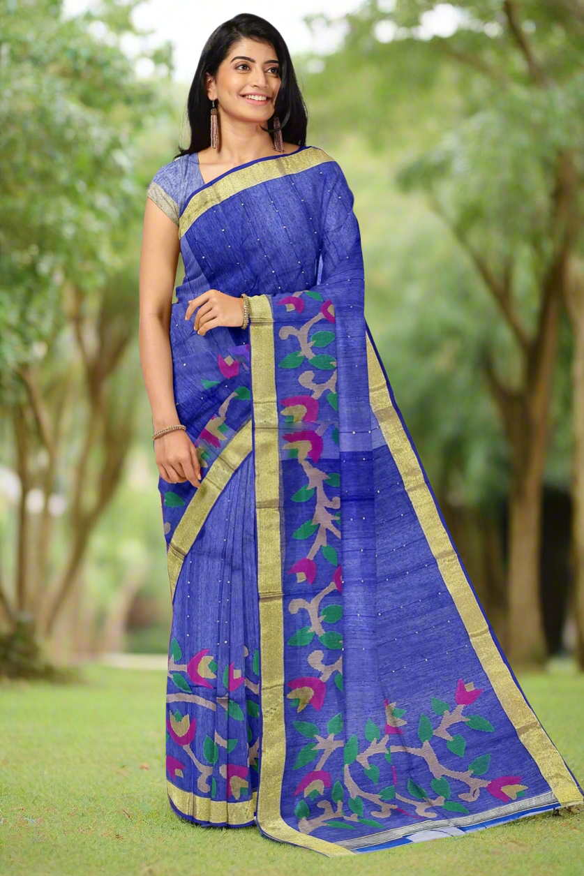 Muslin sequence saree - muslin saree