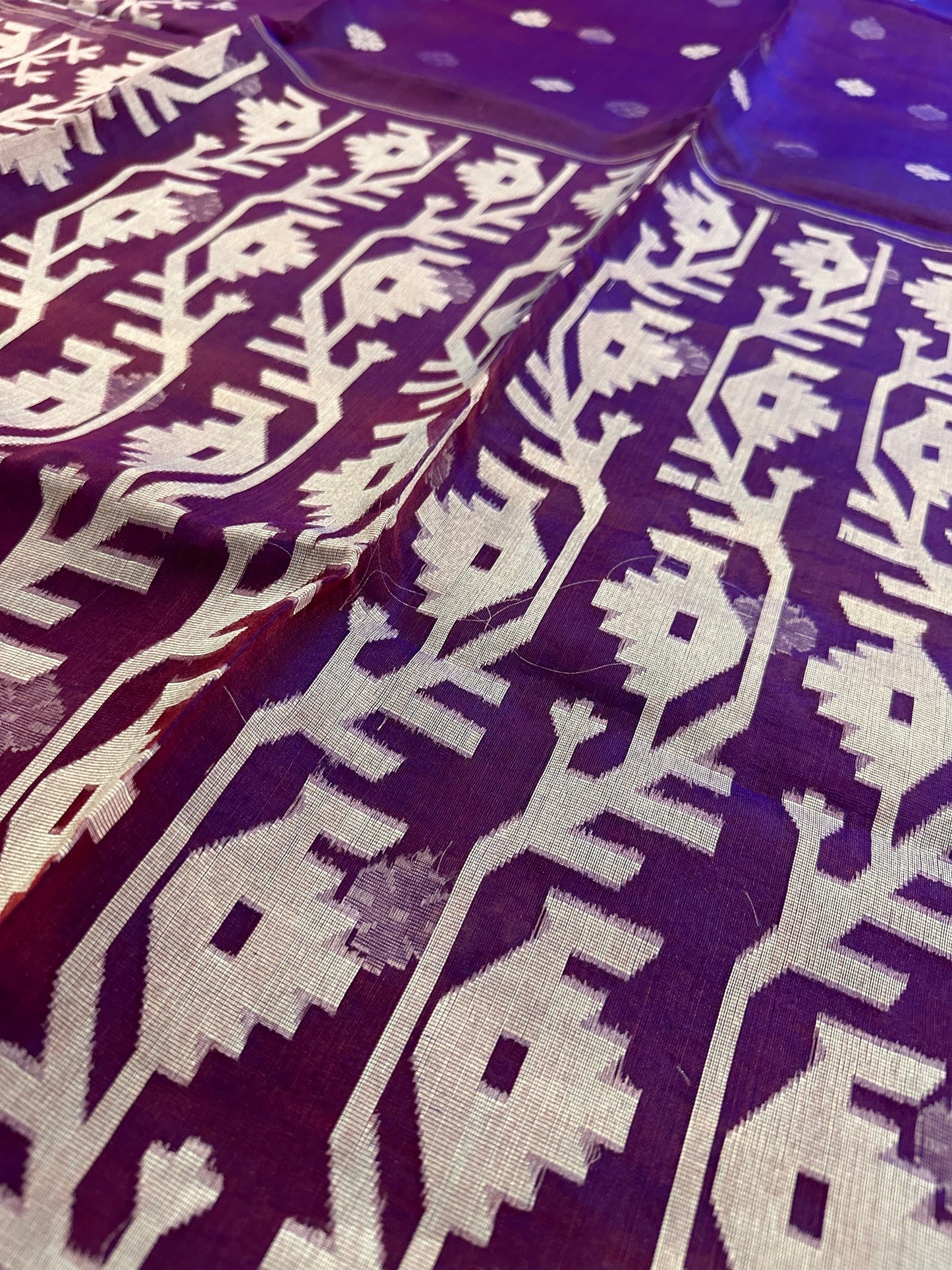 Muslin jamdani of karat design - Putul's Fashion