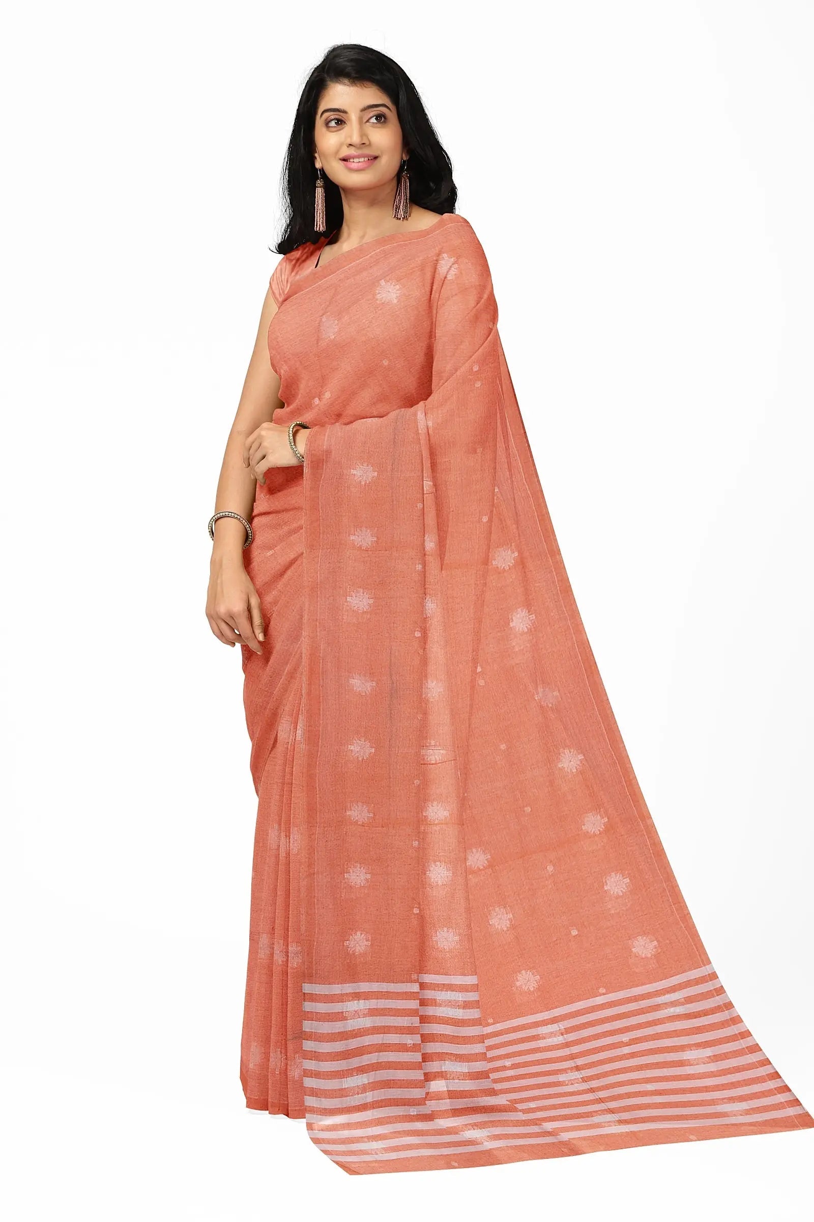 Khadi cotton star orange Putul's fashion