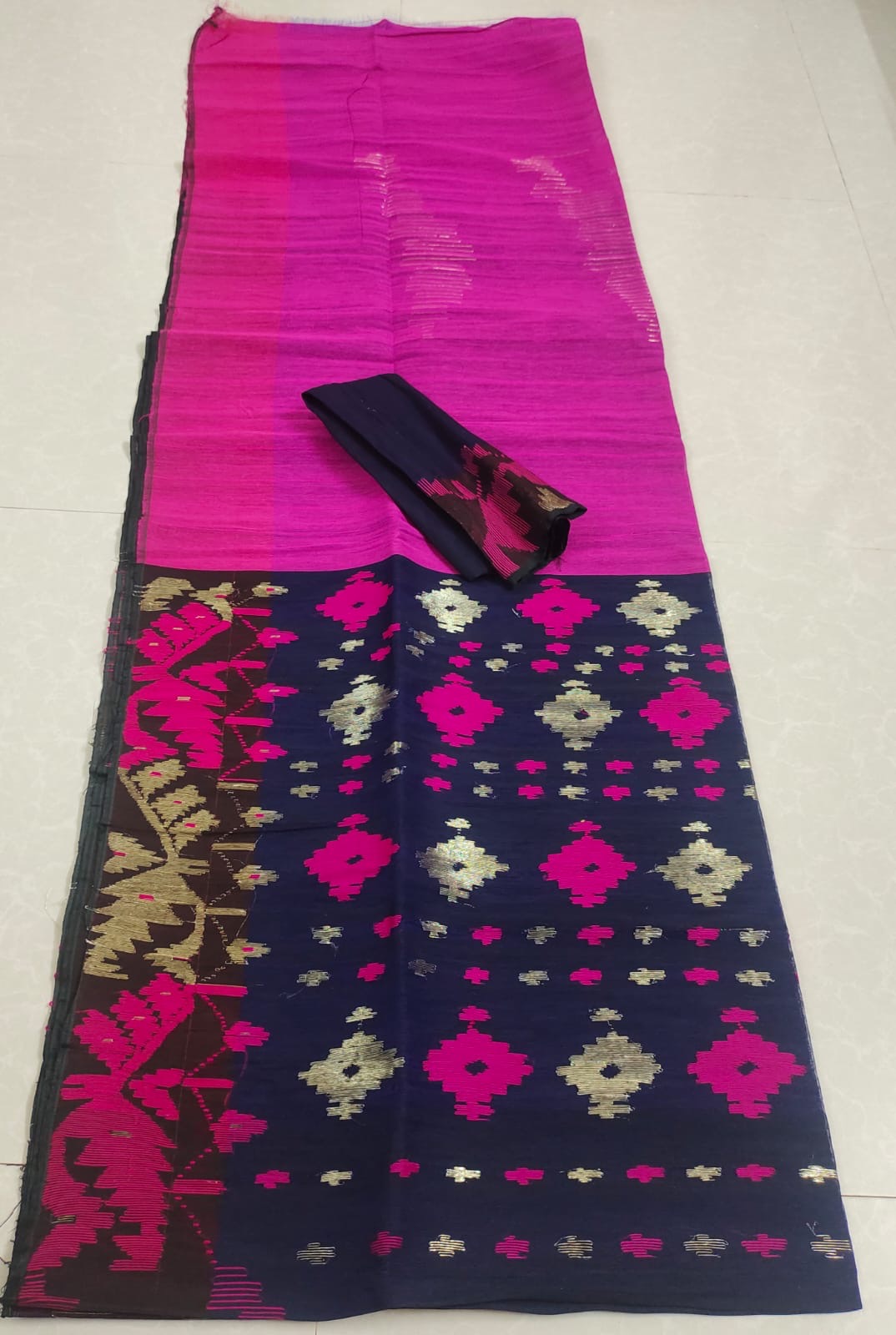 Half silk jamdani from Bangladesh