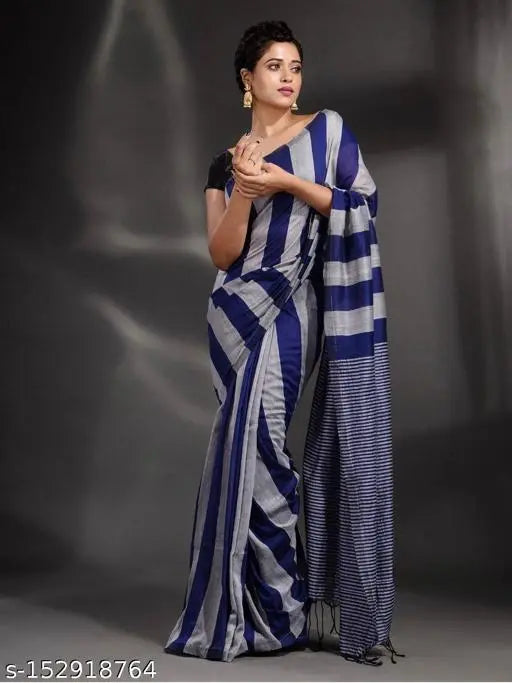 khadi cotton stripe saree Putul's fashion