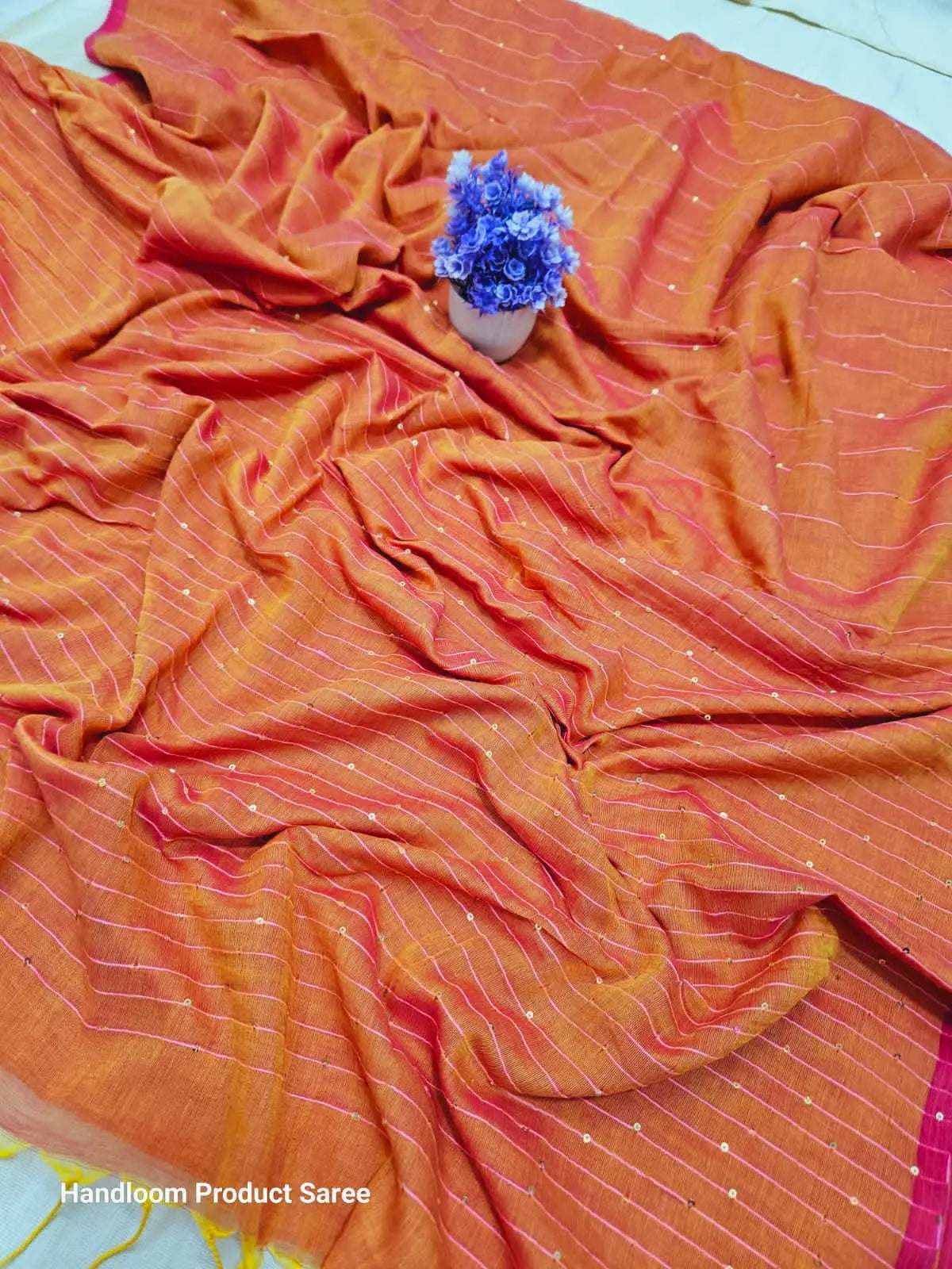 mal cotton sequins weaving saree Putul's fashion