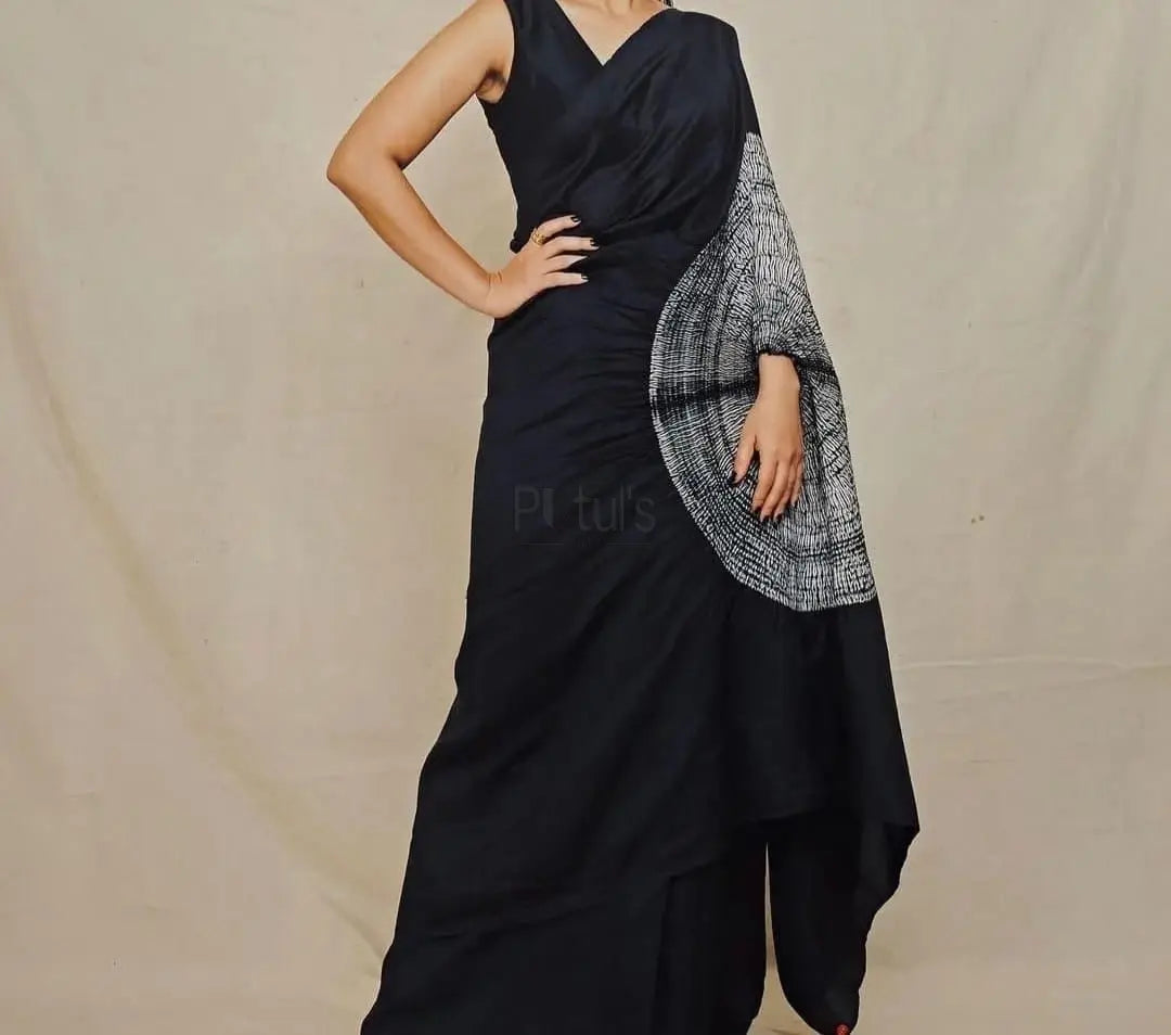 Modal silk saree in shibori design Putul's Fashion