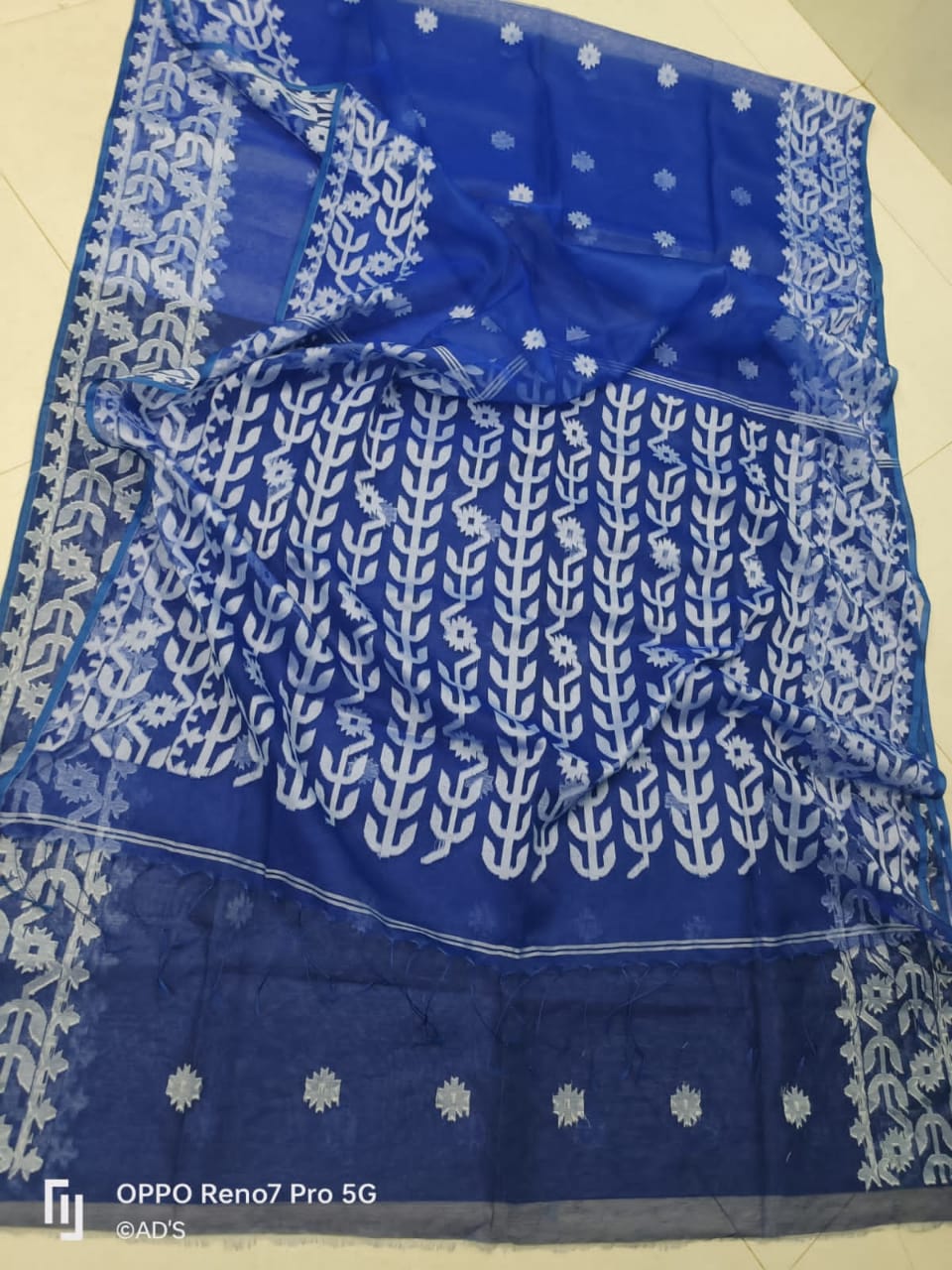 Muslin jamdani of Bengal - Blue