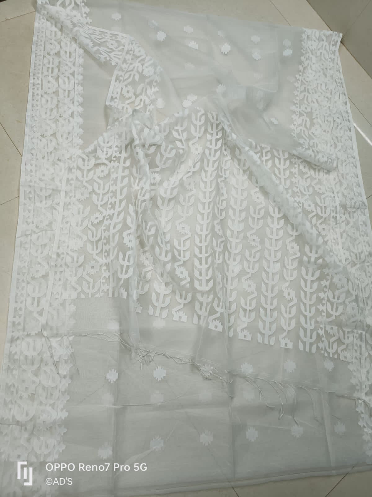 Muslin jamdani of Bengal - White