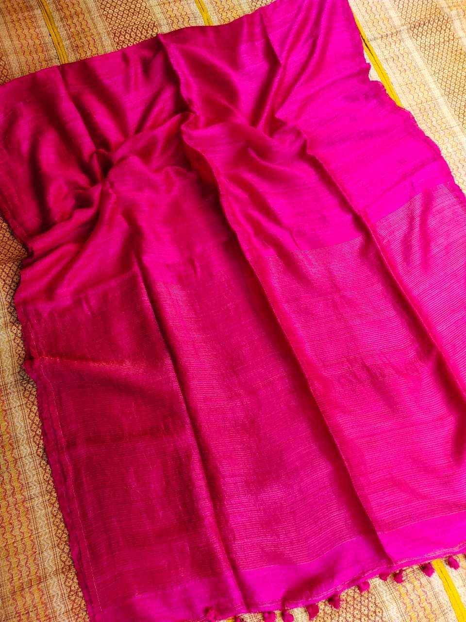 Plain Matka Saree Elegant Traditional Indian Clothing Rani