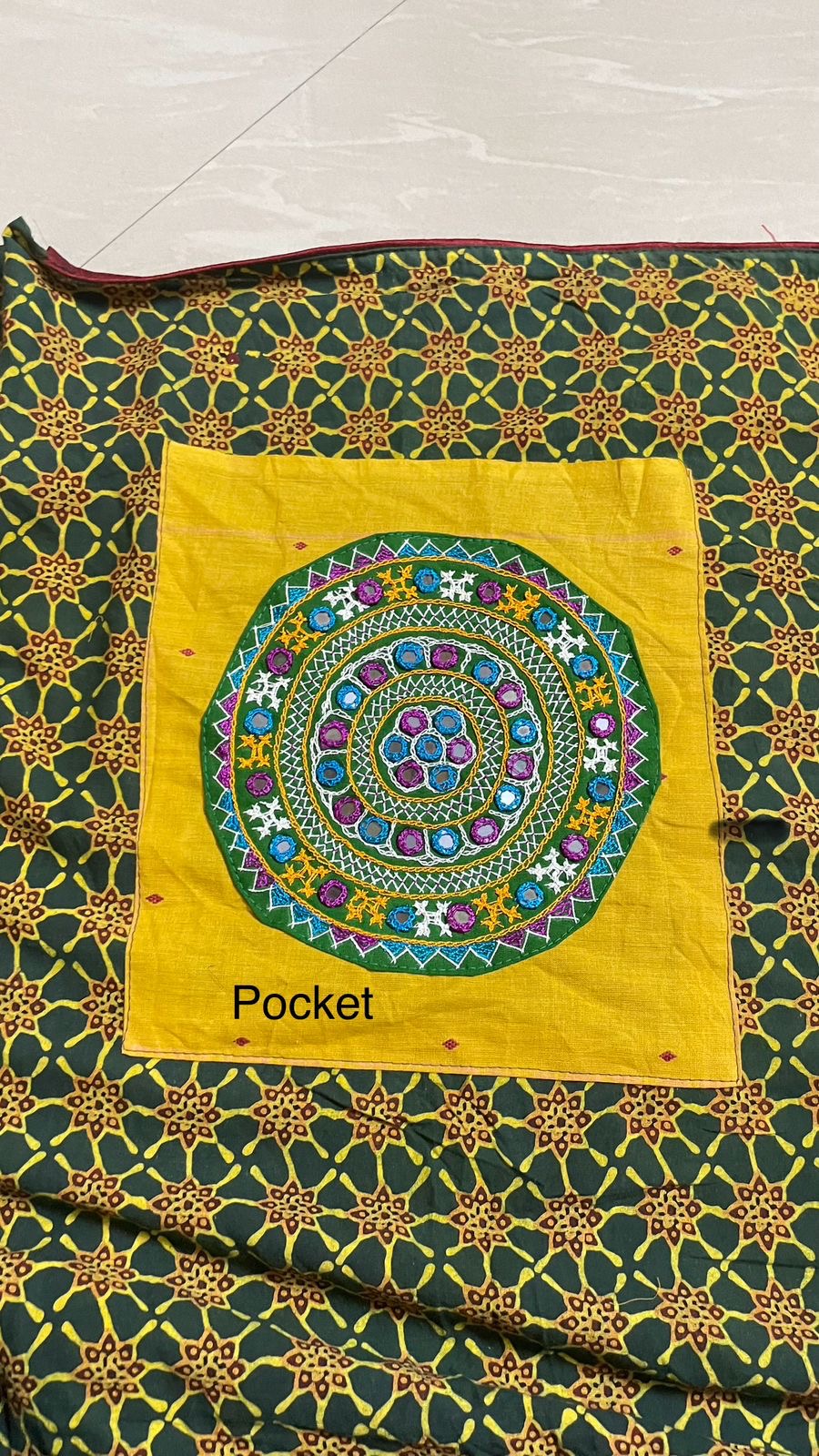 Pocket saree Ajrakh cotton saree fusion mix n match - cotton