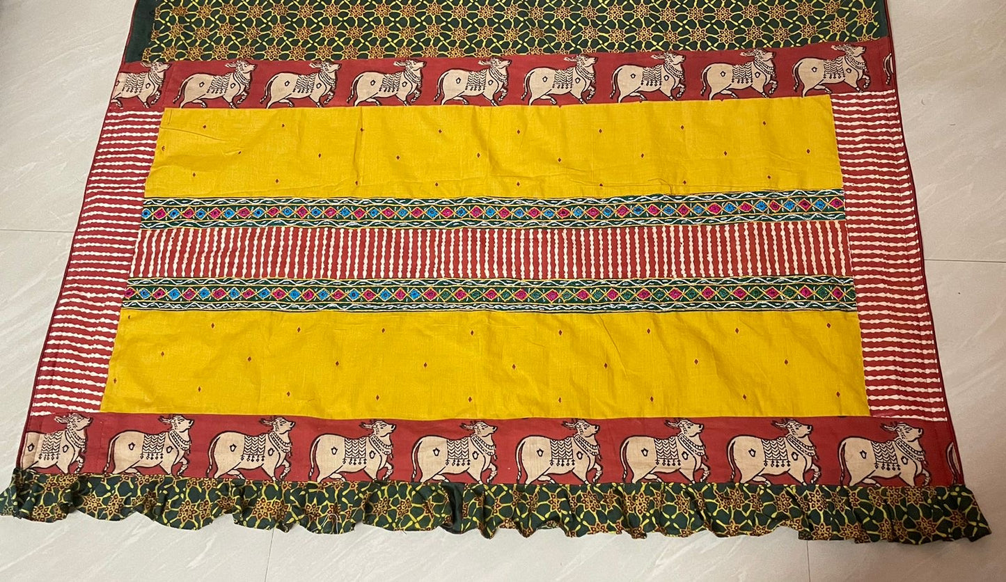 Pocket saree Ajrakh cotton saree fusion mix n match - cotton