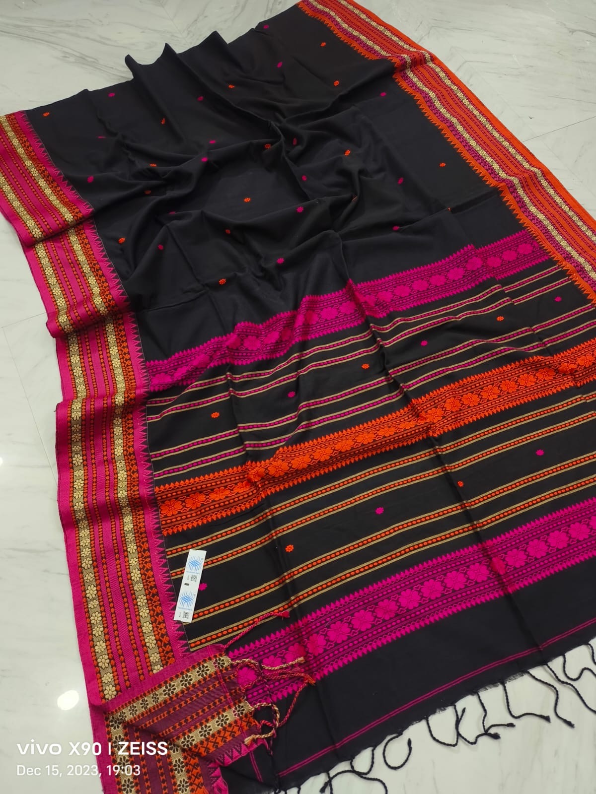 Vidharbha cotton saree - Black - cotton saree