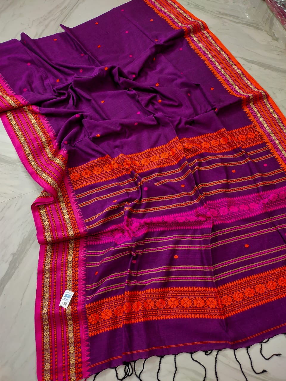 Vidharbha cotton saree - Purple - cotton saree