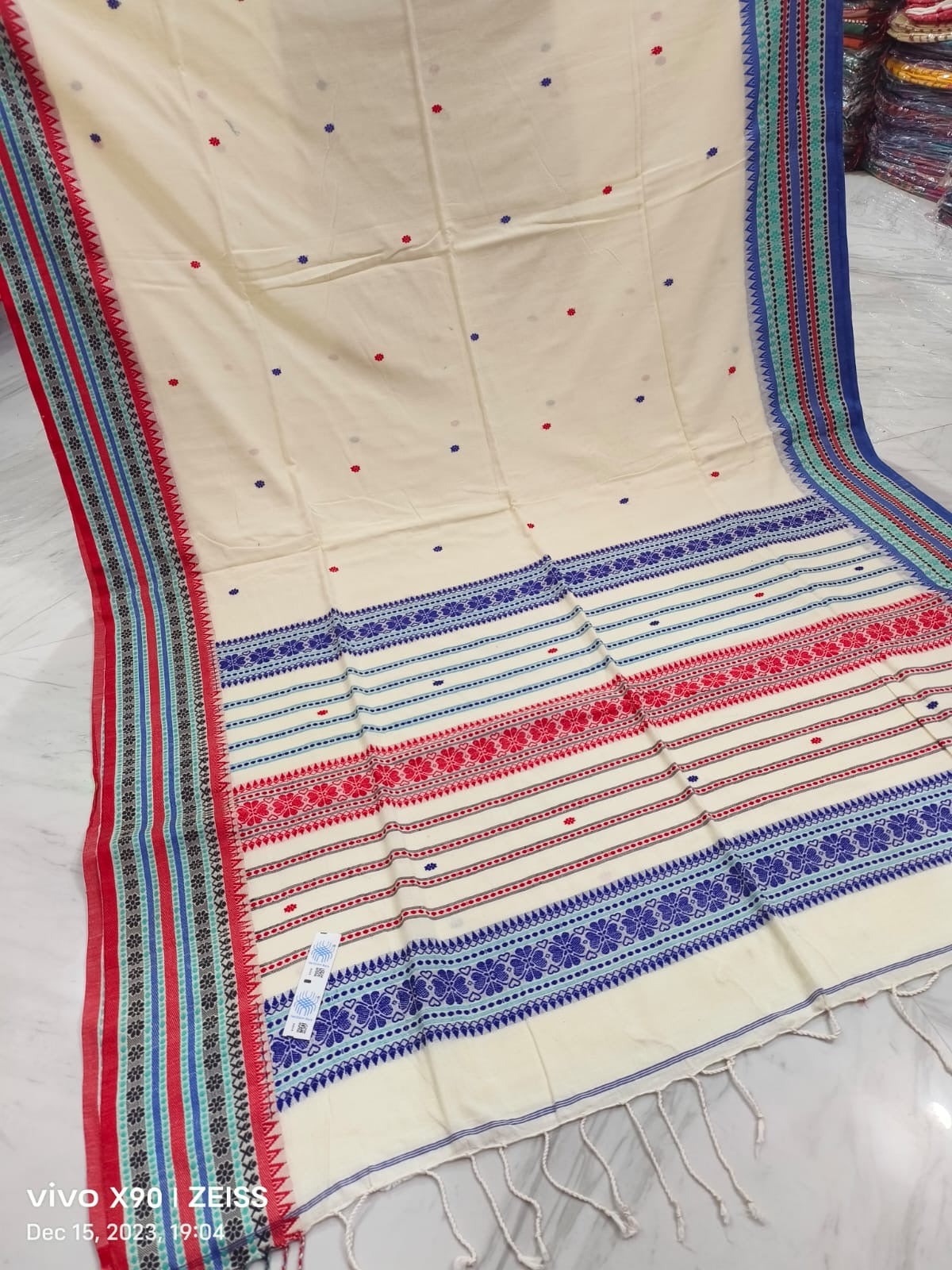 Vidharbha cotton saree - White - cotton saree